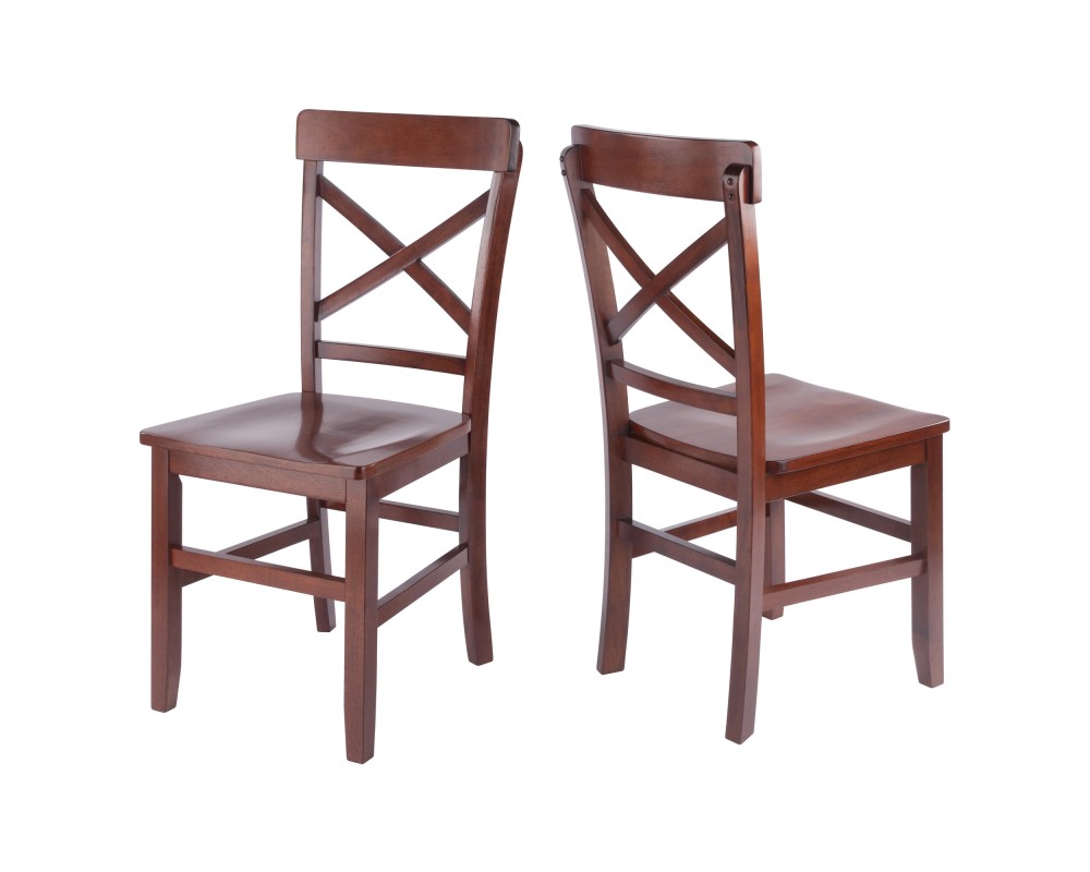 Xenia 2-Pc Set X-Back Chairs, Walnut