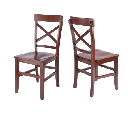 Xenia 2-Pc Set X-Back Chairs, Walnut