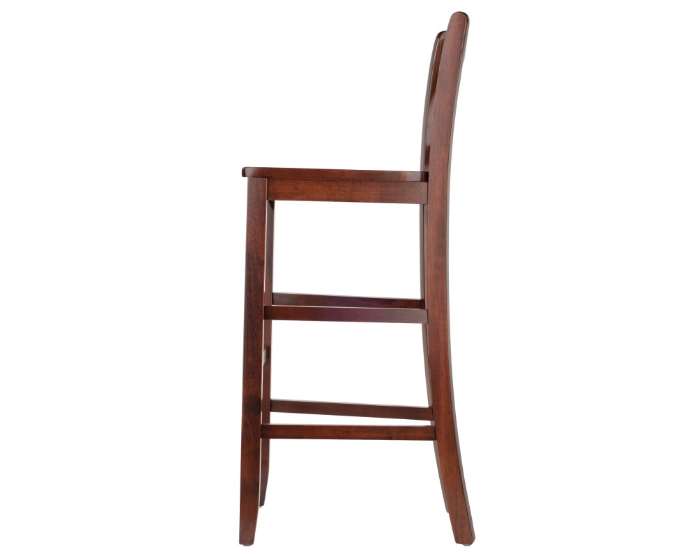 Victor 2-Pc V-Back Bar Stool Set, Walnut