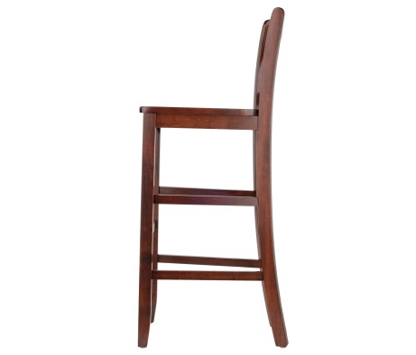 Victor 2-Pc V-Back Bar Stool Set, Walnut