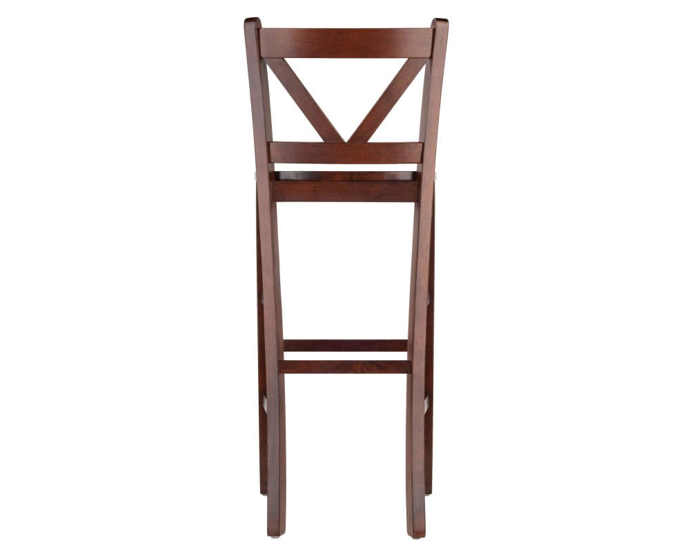Victor 2-Pc V-Back Bar Stool Set, Walnut