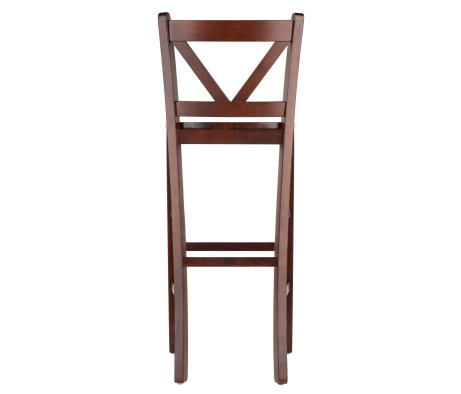 Victor 2-Pc V-Back Bar Stool Set, Walnut