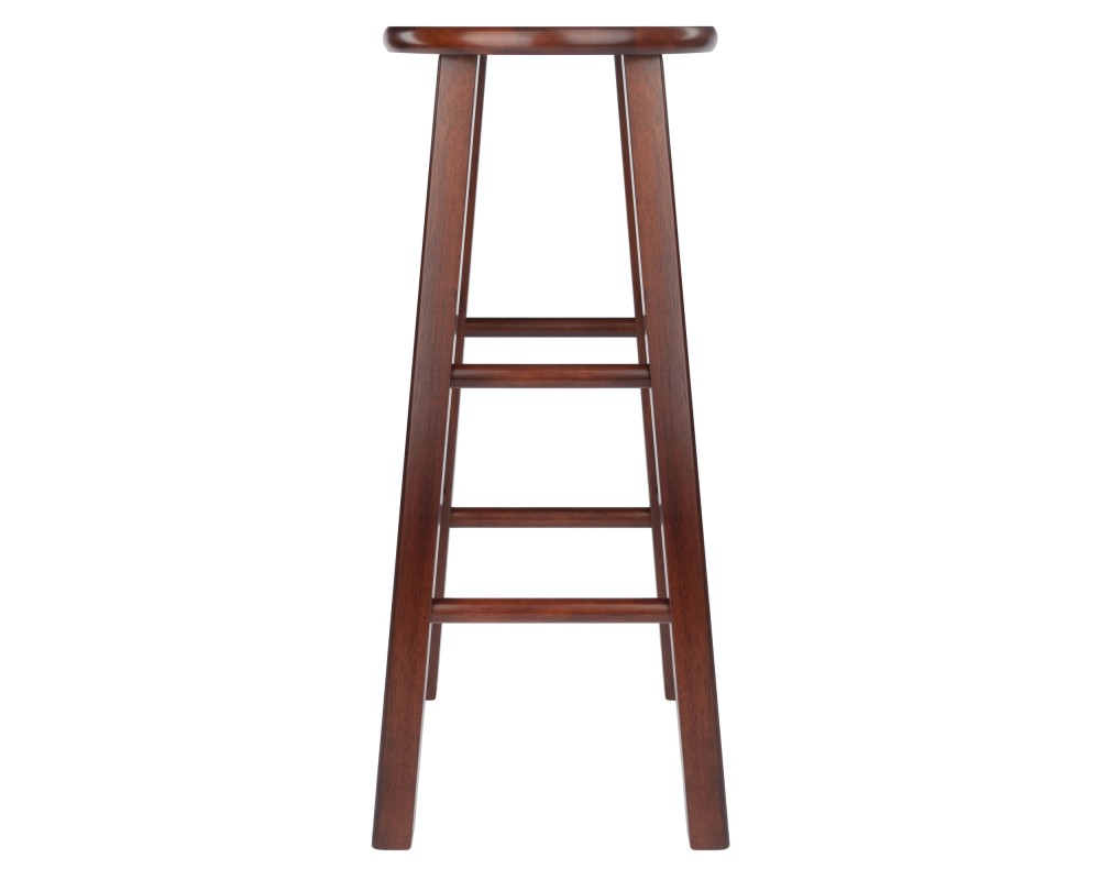 Element 2-Pc Square Legs Bar Stool Set, Walnut