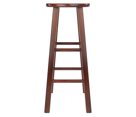 Element 2-Pc Square Legs Bar Stool Set, Walnut