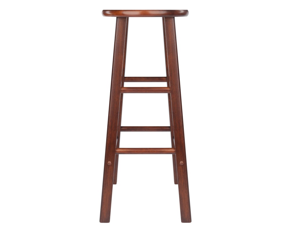 Element 2-Pc Square Legs Bar Stool Set, Walnut