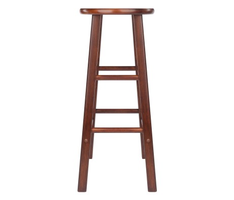 Element 2-Pc Square Legs Bar Stool Set, Walnut