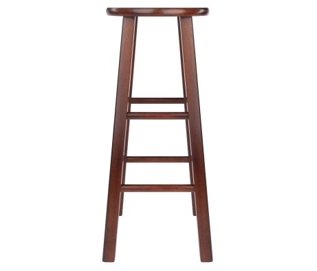 Element 2-Pc Square Legs Bar Stool Set, Walnut