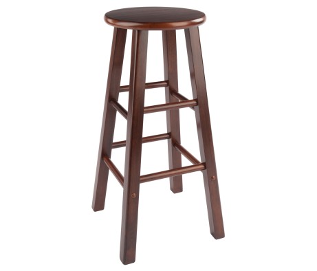 Element 2-Pc Square Legs Bar Stool Set, Walnut