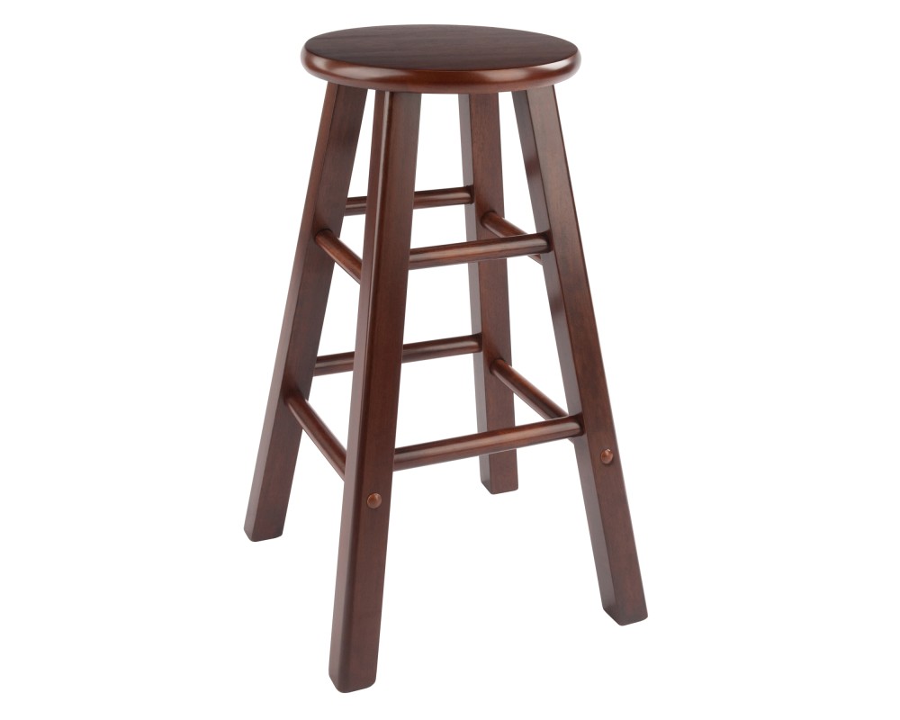 Element 2-Pc Square Leg Counter Stool Set, Walnut