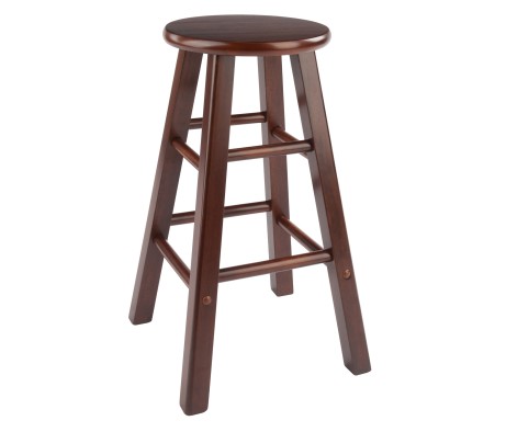 Element 2-Pc Square Leg Counter Stool Set, Walnut