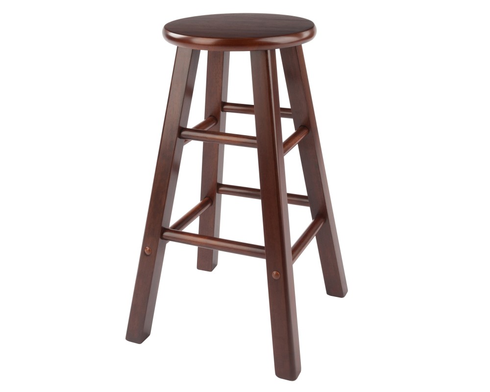 Element 2-Pc Square Leg Counter Stool Set, Walnut