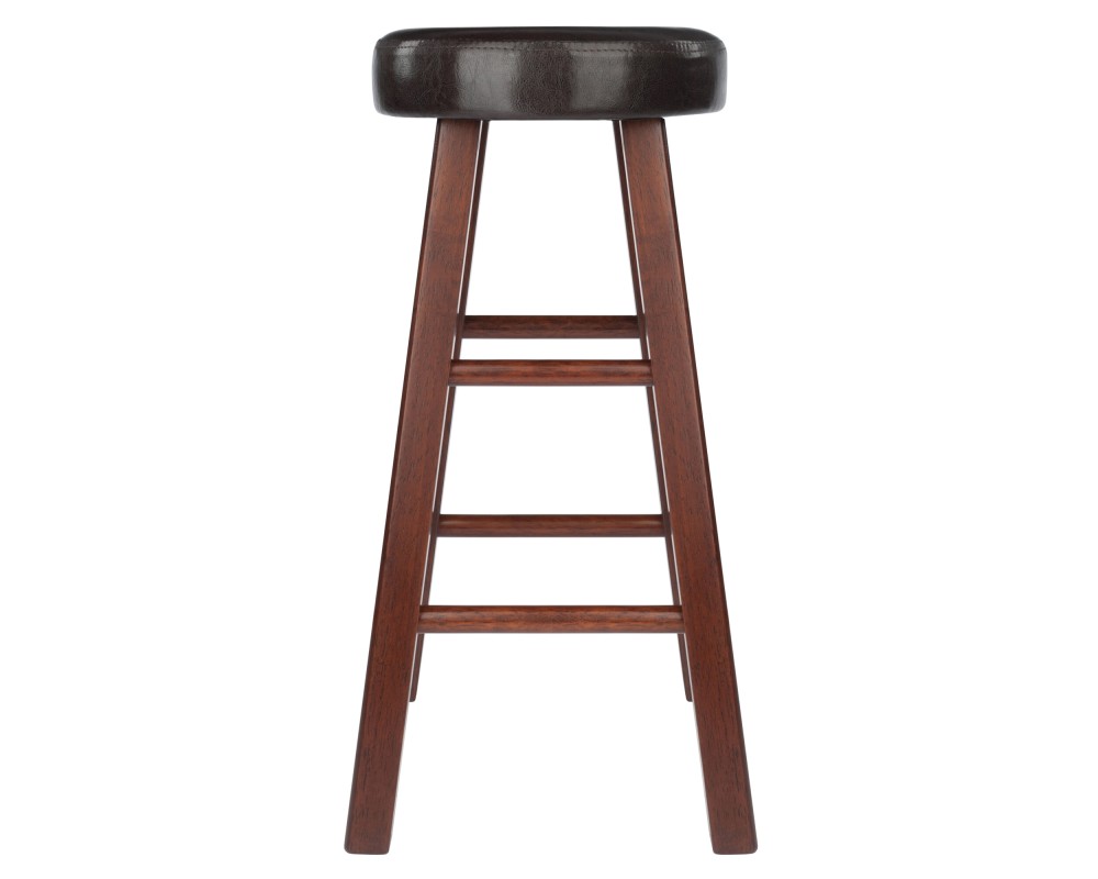 Maria 2-Pc Cushion-Seat Counter Stool Set, 26' High, Espresso and Walnut