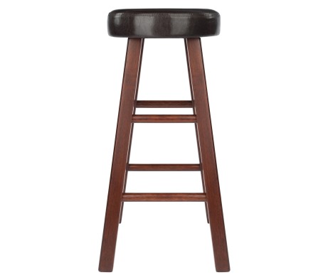 Maria 2-Pc Cushion-Seat Counter Stool Set, 26' High, Espresso and Walnut