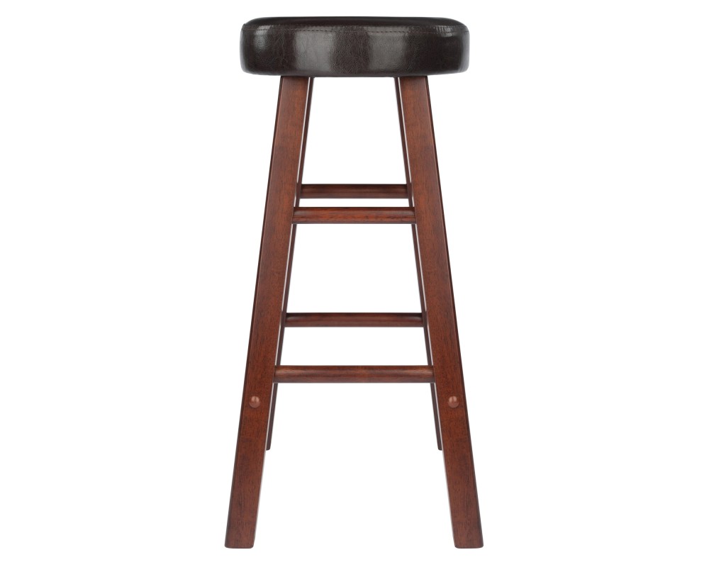 Maria 2-Pc Cushion-Seat Counter Stool Set, 26' High, Espresso and Walnut