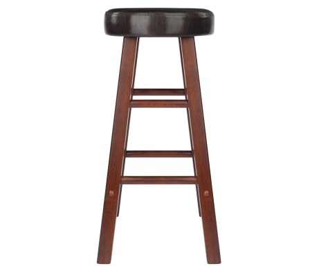 Maria 2-Pc Cushion-Seat Counter Stool Set, 26' High, Espresso and Walnut