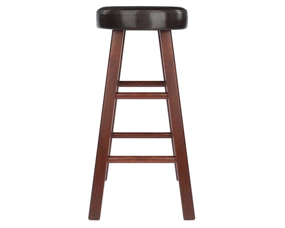 Maria 2-Pc Cushion-Seat Counter Stool Set, 26' High, Espresso and Walnut