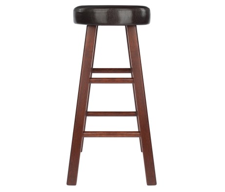 Maria 2-Pc Cushion-Seat Counter Stool Set, 26' High, Espresso and Walnut