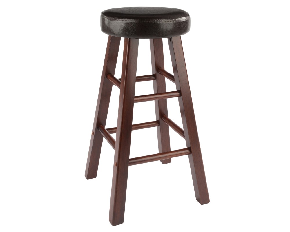 Maria 2-Pc Cushion-Seat Counter Stool Set, 26' High, Espresso and Walnut