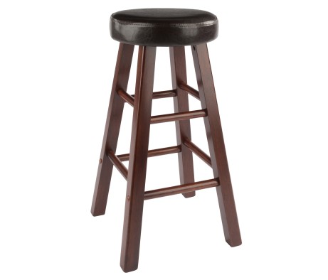 Maria 2-Pc Cushion-Seat Counter Stool Set, 26' High, Espresso and Walnut