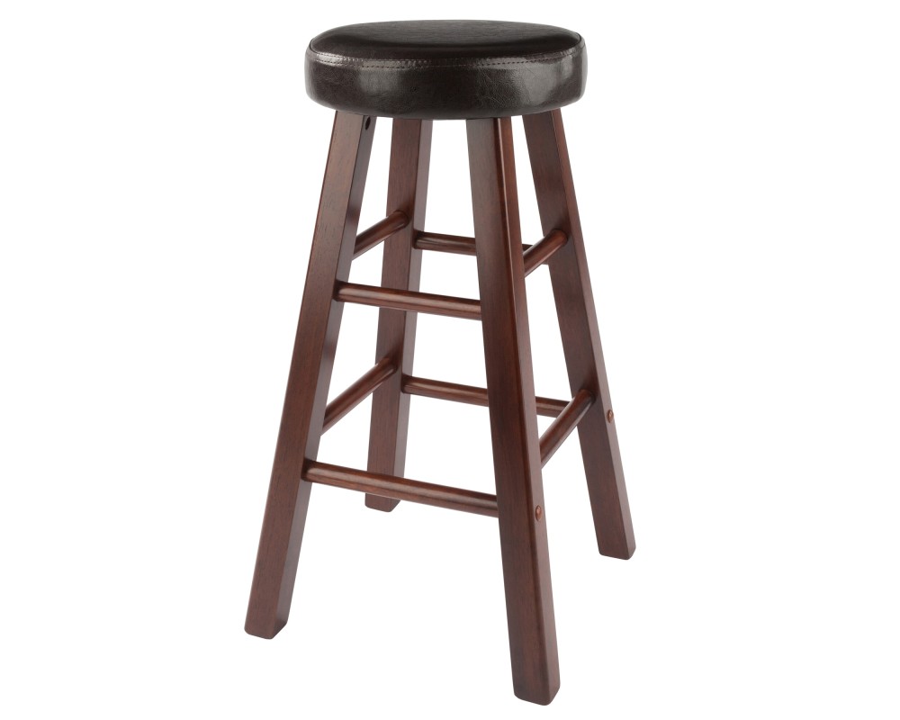 Maria 2-Pc Cushion-Seat Counter Stool Set, 26' High, Espresso and Walnut