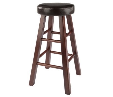 Maria 2-Pc Cushion-Seat Counter Stool Set, 26' High, Espresso and Walnut