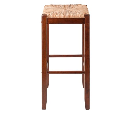 Kaden 2-Pc Rush Seat Bar Stool Set, 29' High, Walnut