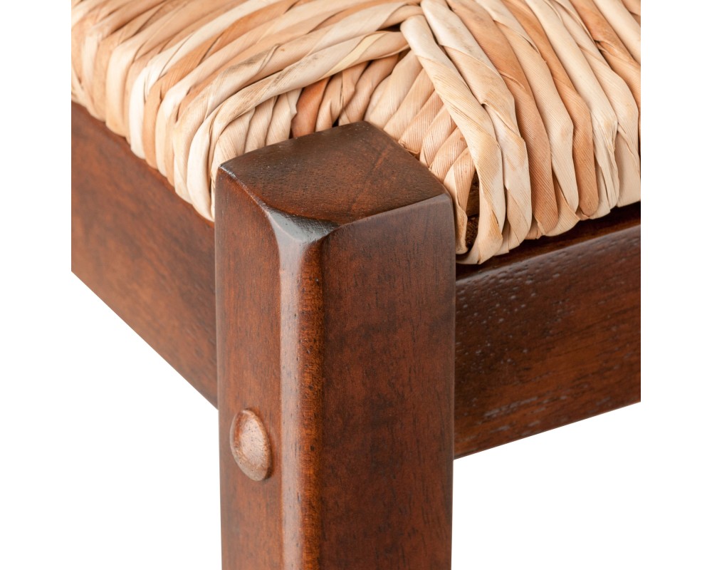 Kaden 2-Pc Rush Seat Bar Stool Set, 29' High, Walnut