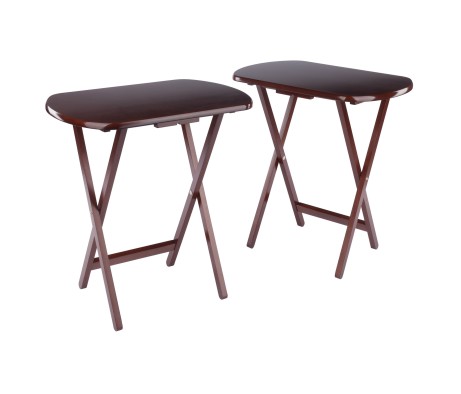 Corbett 2-Pc Oversized Snack Tables, Walnut