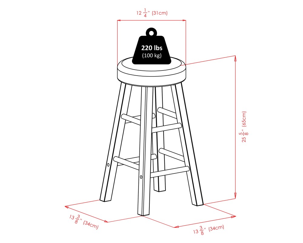 Harrington High Foldable Dining Table with 2 Cushion Counter Stools, 36' High, 39' Wide, Espresso and Walnut
