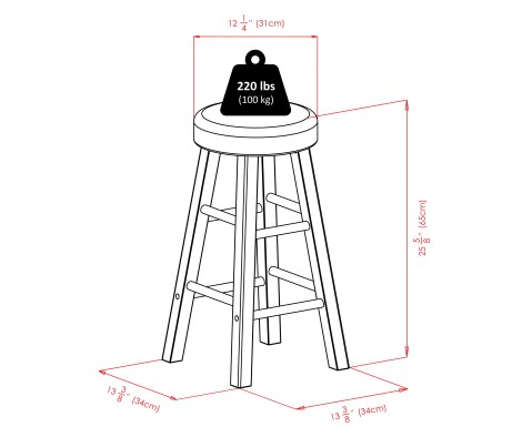 Harrington High Foldable Dining Table with 2 Cushion Counter Stools, 36' High, 39' Wide, Espresso and Walnut