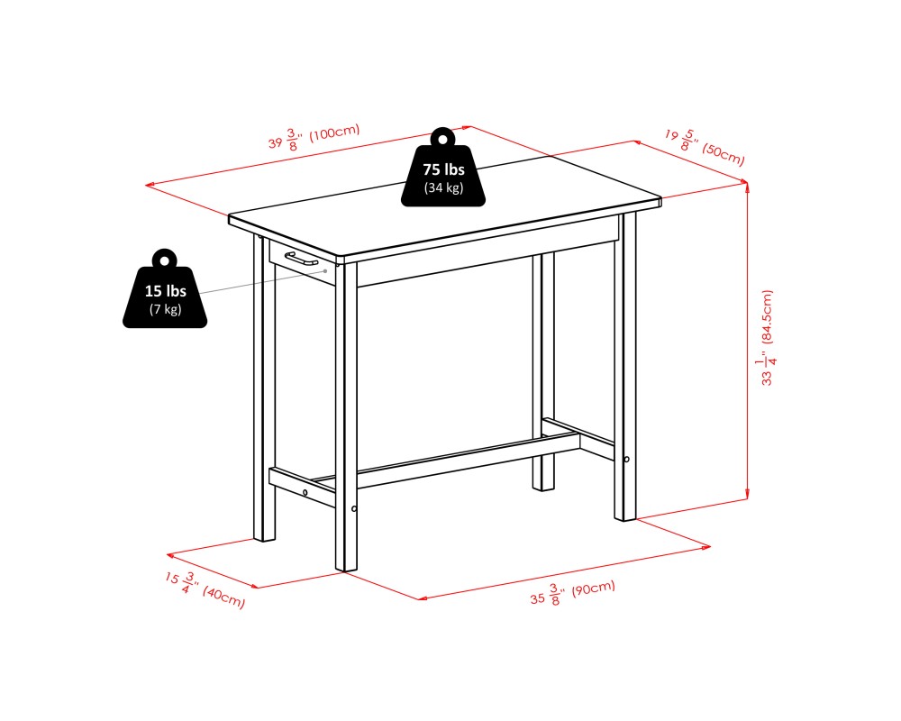 Sally 3-Pc Breakfast Table with 2 Cushion Saddle Seat Stools, Walnut and Black