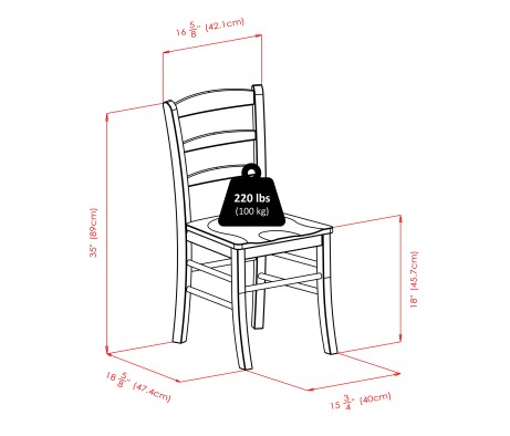 Alamo Foldable Round Dining Table, 42' Wide, with 2 Ladder Back Chairs, Walnut