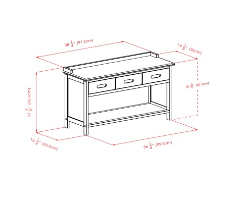 Adriana 2-Pc Storage Bench with Seat Cushion, Walnut and Espresso