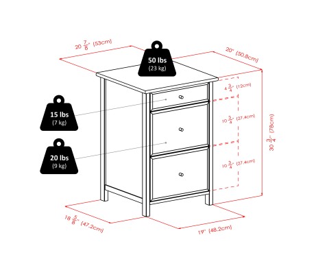 Delta Home Office File Cabinet, 31' High, 21' Wide, Walnut