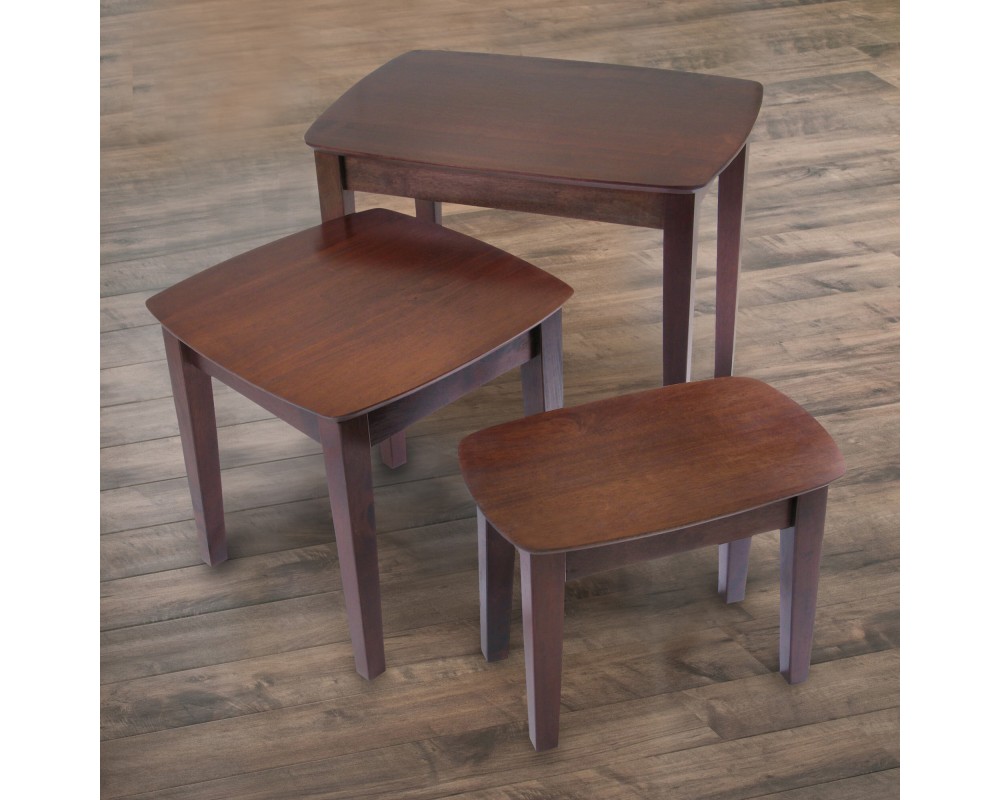 Bradley 3-Pc Nesting Table Set, Walnut