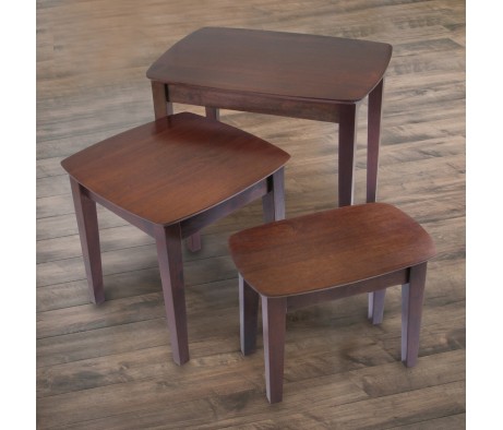 Bradley 3-Pc Nesting Table Set, Walnut