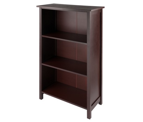 Milan 3-Tier Storage Shelf, 28' Wide, 43' High, Walnut