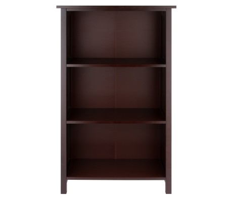 Milan 3-Tier Storage Shelf, 28' Wide, 43' High, Walnut