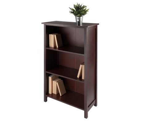 Milan 3-Tier Storage Shelf, 28' Wide, 43' High, Walnut