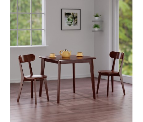 Pauline 3-Pc Dining Table with 2 Chairs, Walnut