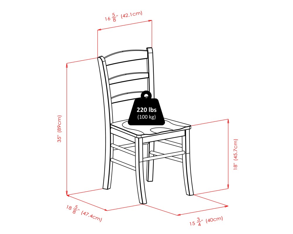 Lynden Extendable Dining Table with 2 Ladder-Back Chairs, 48' Wide, 30' High, Walnut