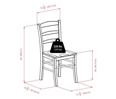 Lynden Extendable Dining Table with 2 Ladder-Back Chairs, 48' Wide, 30' High, Walnut