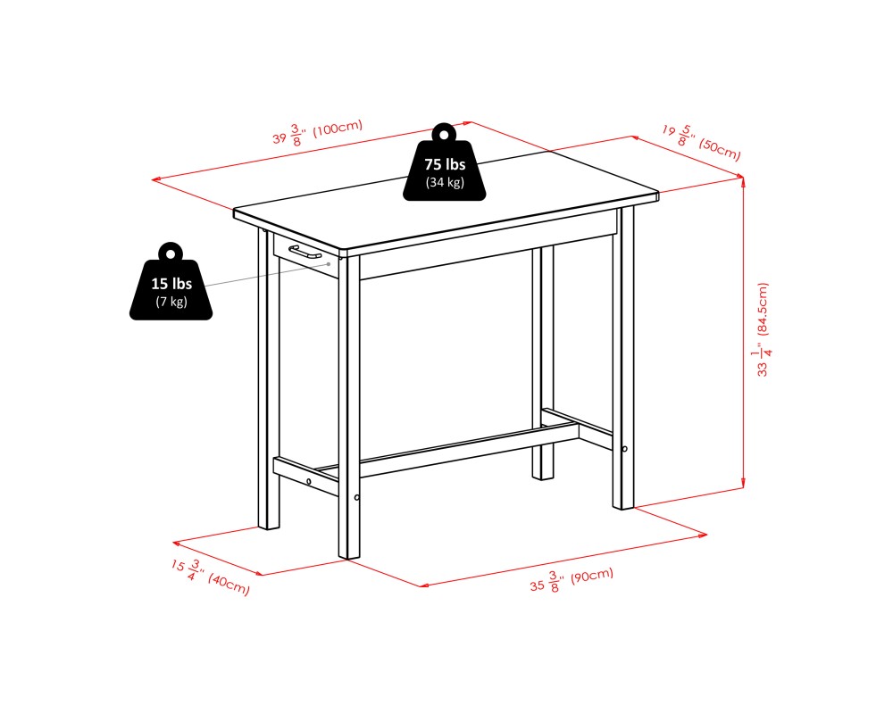 Sally 3-Pc Breakfast Table with 2 Saddle Seat Counter Stools, Walnut
