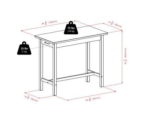 Sally 3-Pc Breakfast Table with 2 Saddle Seat Counter Stools, Walnut