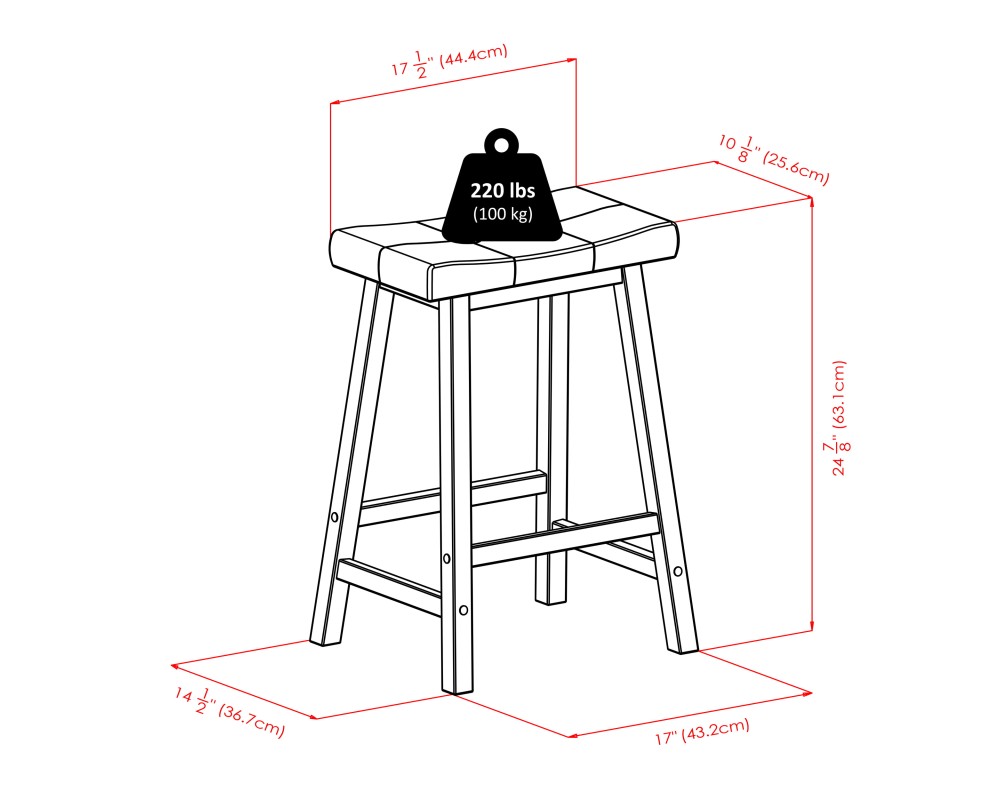 Lynnwood Extendable High Dining Table with 2 Cushion Saddle-Seat Stools, 35' High, 39' Wide, Walnut and Black