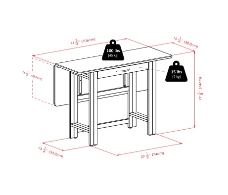 Taylor 3-Pc Drop Leaf Dining Table with 2 Ladder Back Chairs, Walnut