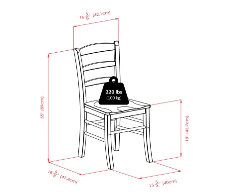 Taylor 3-Pc Drop Leaf Dining Table with 2 Ladder Back Chairs, Walnut