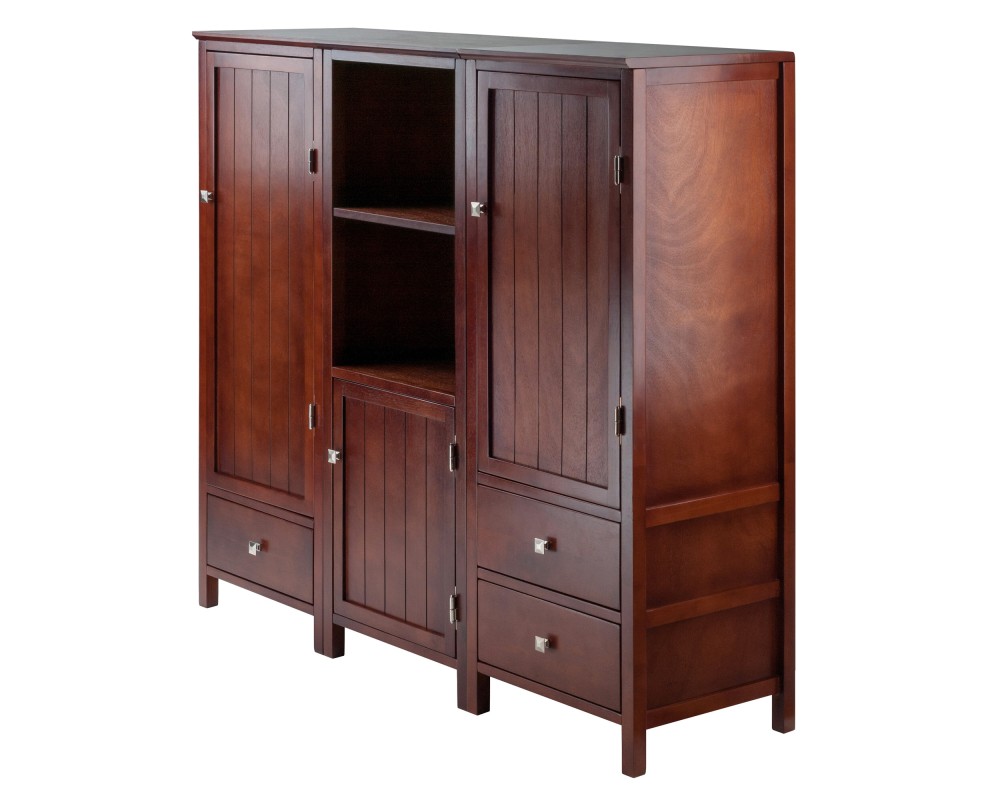 Brooke 3-Pc Jelly Cupboard Set, 47' High, 52' Wide, Walnut