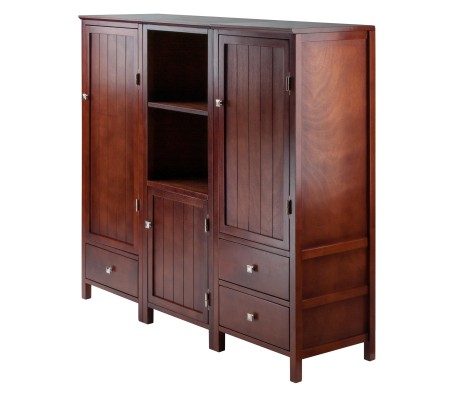 Brooke 3-Pc Jelly Cupboard Set, 47' High, 52' Wide, Walnut