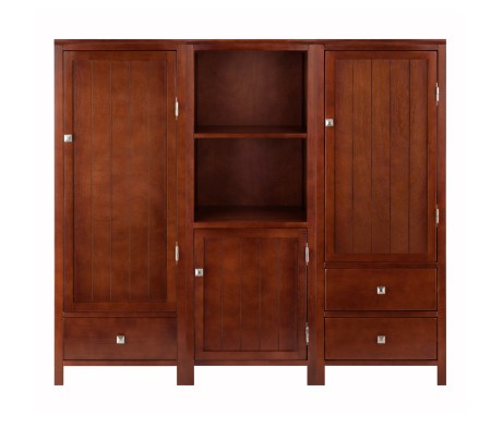 Brooke 3-Pc Jelly Cupboard Set, 47' High, 52' Wide, Walnut
